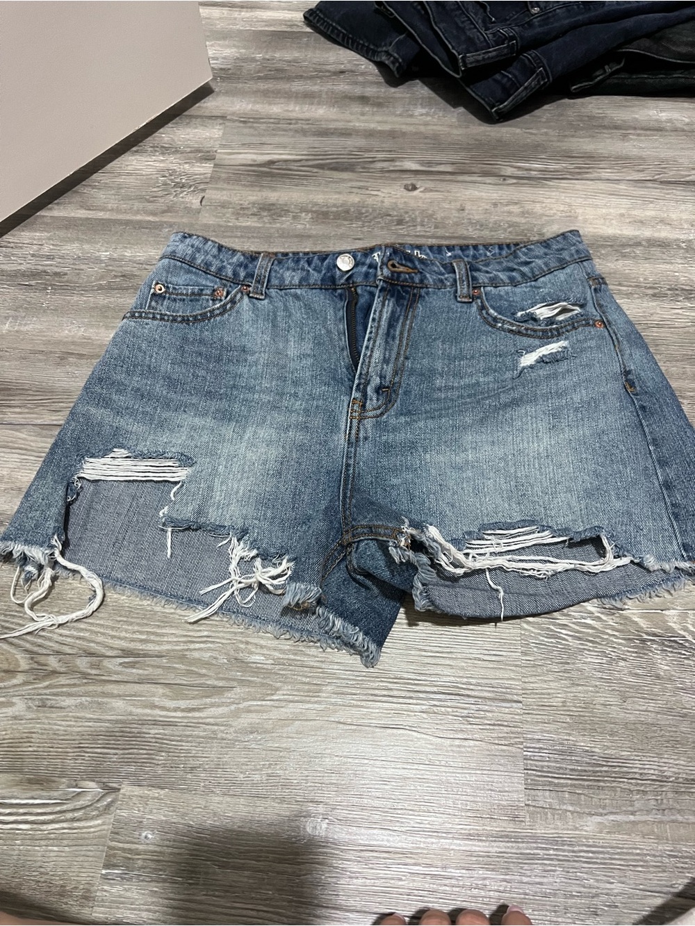 wild fable Distressed Light Blue Denim Shorts